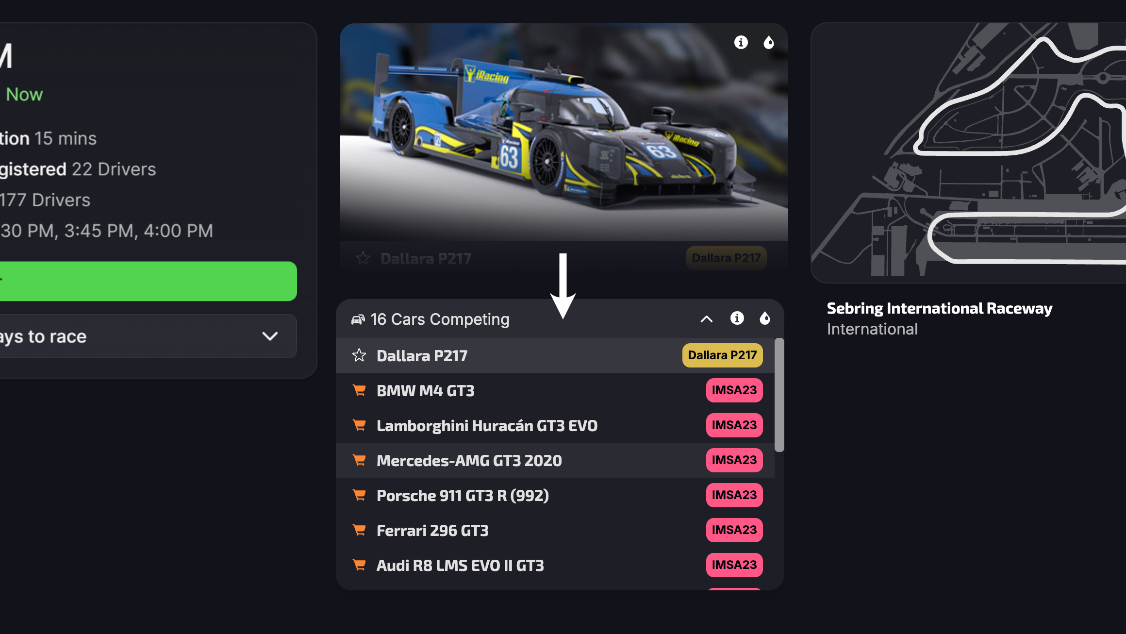 iRacing Car Selector